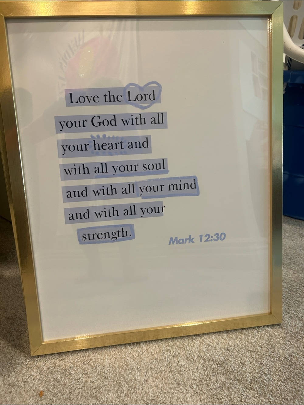 16x20 Bible Verse Mark 12:30 Poster Print